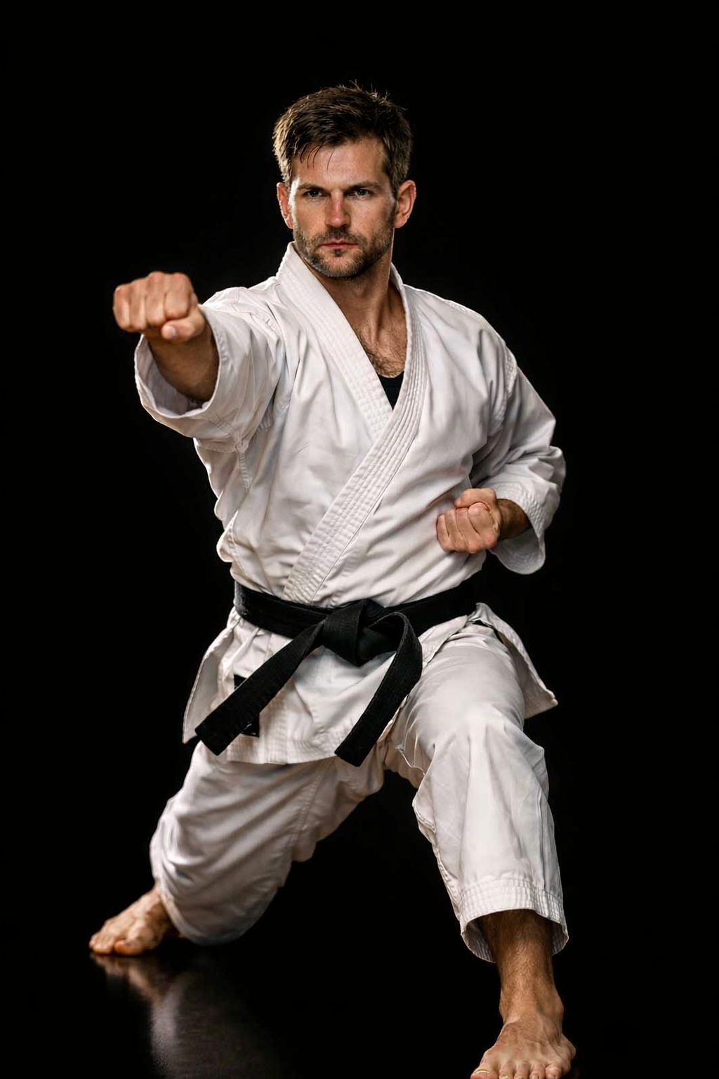 Adult martial arts student